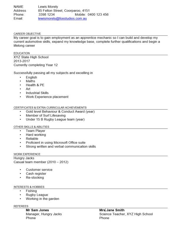 Sample Resume 1